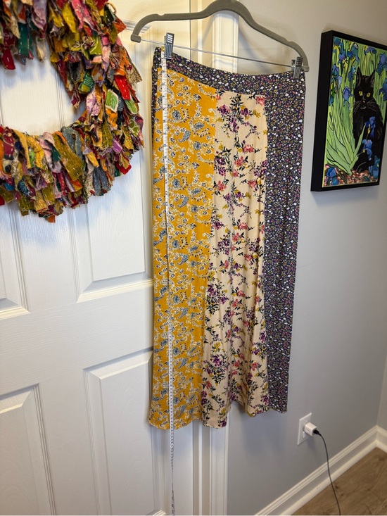 NATURAL LIFE Dresses & Skirts - NATURAL LIFE Mixed Floral Patchwork Maxi Skirt - Yellow, Cream, Purple